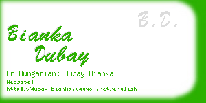bianka dubay business card